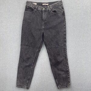 Levi's Premium Mom Jean Women 28 Black Faded High Rise Tapered 100% Cotton